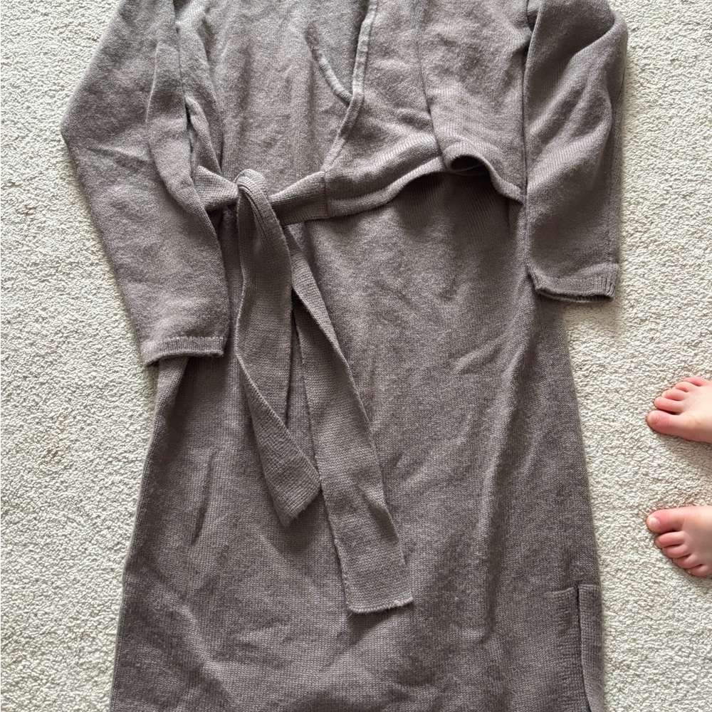 Banana Republic Gray Midi Dress with Long Sleeves